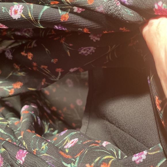 FREE PEOPLE / J.O.A. - sheer floral ties jumpsuit w top/shorts lining, zip - L - Picture 12 of 16